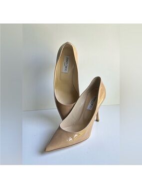 Jimmy Choo Patent Leather Nude Pumps Size 40 (US 9-9.5), 3” heels